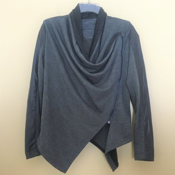 BLANK NYC Vegan Leather Moto Jacket XS Quiet Luxury Neutral Cozy - Picture 2 of 8